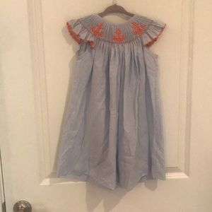 Girls 2T Anchor Smocked Dress
